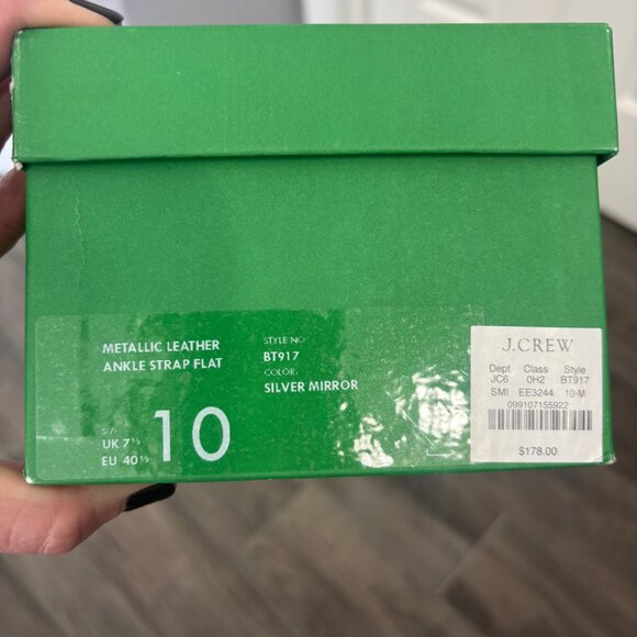 J. Crew Metallic Leather Ankle Strap Flat - Picture 4 of 4